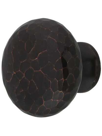 Hammered Surface Craftsman-Style Cabinet Knob - 1 3/4 inch Diameter.